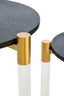 Esperance Living Cardona Set Of Two Black Shagreen Effect Side Tables House of Isabella UK