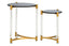 Esperance Living Cardona Set Of Two Black Shagreen Effect Side Tables House of Isabella UK