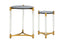 Esperance Living Cardona Set Of Two Black Shagreen Effect Side Tables House of Isabella UK