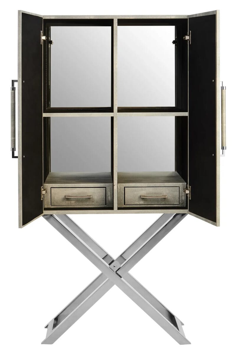 Esperance Living Cardona Two Door Grey Shagreen Effect Cabinet House of Isabella UK