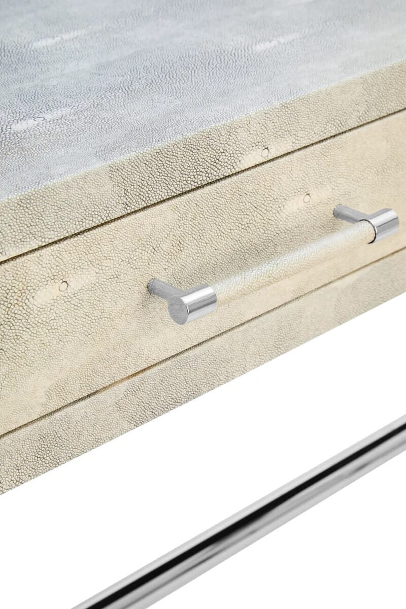 Esperance Living Cardona Two Drawer Grey Shagreen Effect Console Table House of Isabella UK