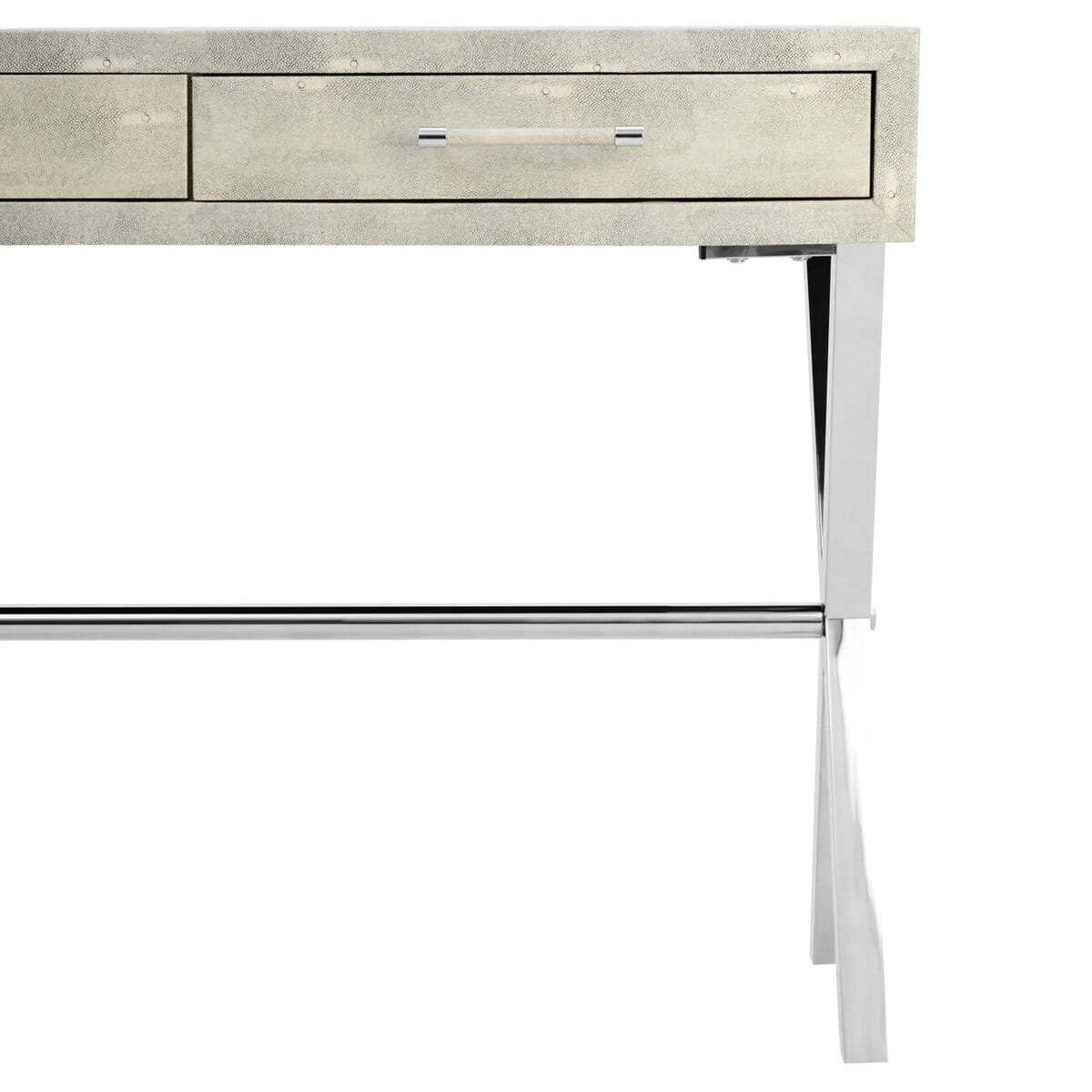 Esperance Living Cardona Two Drawer Grey Shagreen Effect Console Table House of Isabella UK