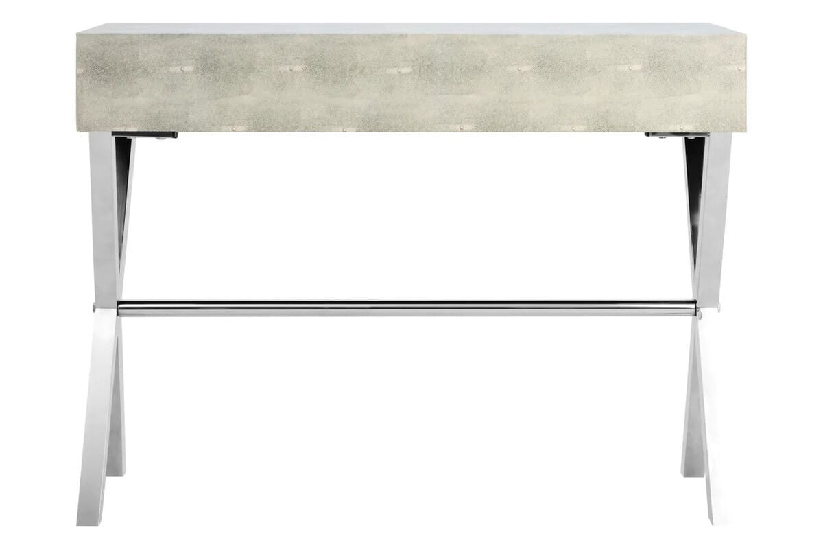 Esperance Living Cardona Two Drawer Grey Shagreen Effect Console Table House of Isabella UK
