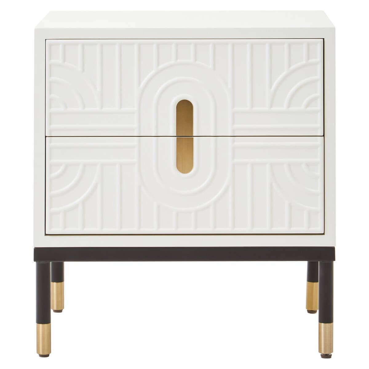 Esperance Living Danta Off White 2 Drawer Side Table House of Isabella UK