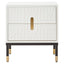 Esperance Living Danta Off White 2 Drawer Side Table House of Isabella UK