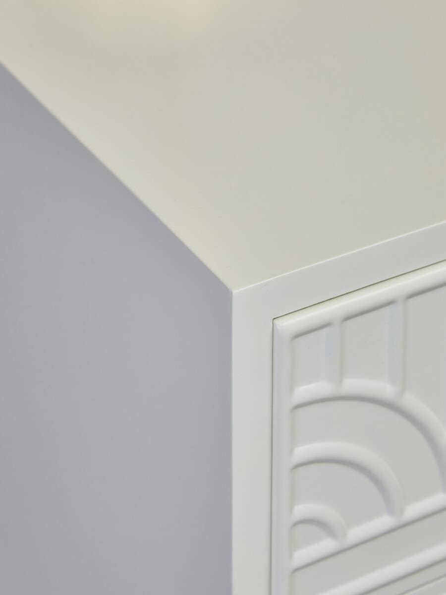 Esperance Living Danta Off White 2 Drawer Side Table House of Isabella UK