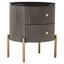 Esperance Living Dervio Grey Two Drawer Chest with Black Marble Top House of Isabella UK