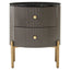 Esperance Living Dervio Grey Two Drawer Chest with Black Marble Top House of Isabella UK