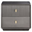 Esperance Living Dorsino Brown Grey Wood Veneer Two Drawer Bedside Table House of Isabella UK