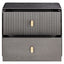 Esperance Living Dorsino Brown Grey Wood Veneer Two Drawer Bedside Table House of Isabella UK