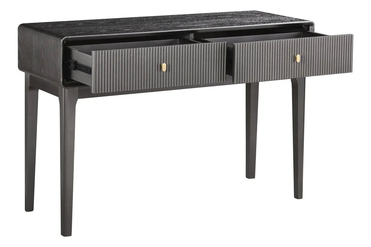 Esperance Living Dorsino Brown Grey Wood Veneer Two Drawer Dressing Table House of Isabella UK