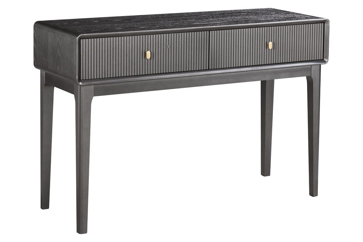 Esperance Living Dorsino Brown Grey Wood Veneer Two Drawer Dressing Table House of Isabella UK