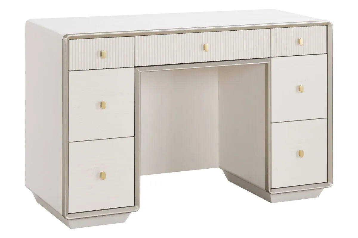 Esperance Living Dorsino Ivory Wood Veneer Seven Drawer Dressing Table House of Isabella UK