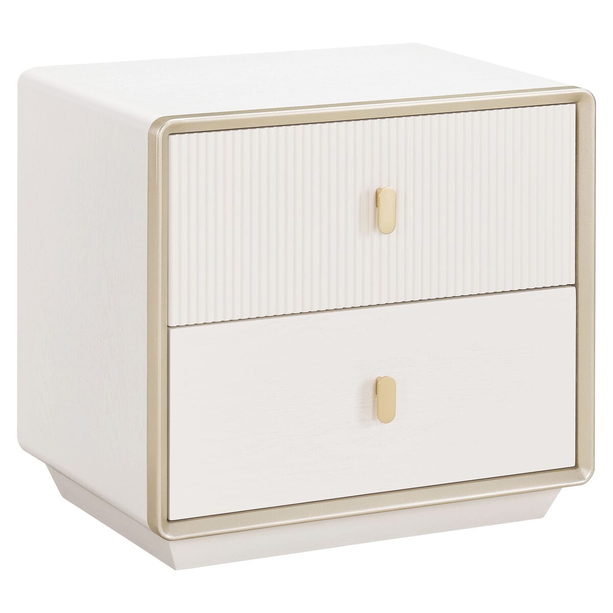 Esperance Living Dorsino Ivory Wood Veneer Two Drawer Bedside Table House of Isabella UK