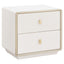 Esperance Living Dorsino Ivory Wood Veneer Two Drawer Bedside Table House of Isabella UK