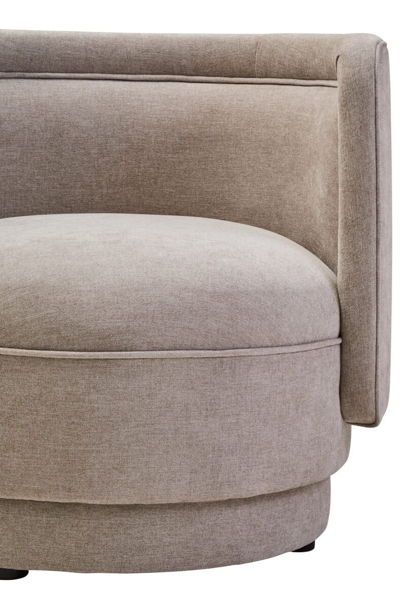 Esperance Living Drake Taupe Chenille Effect Curved Chair House of Isabella UK