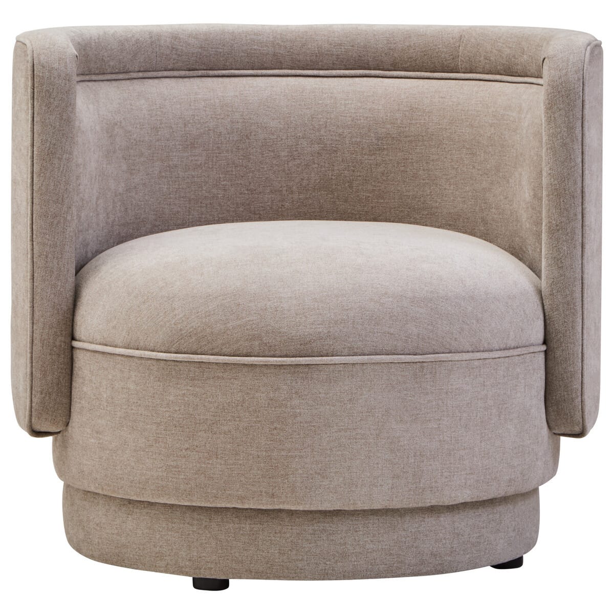 Esperance Living Drake Taupe Chenille Effect Curved Chair House of Isabella UK