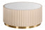 Esperance Living Dusino Champagne Gold Finish Flute Detail Coffee Table with Glass Top House of Isabella UK