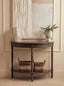 Esperance Living Heritage Dark Brown Half Moon Wooden Console Table House of Isabella UK