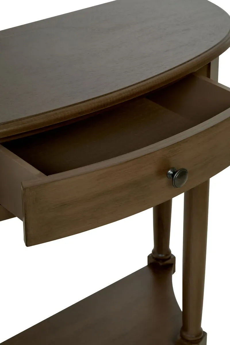 Esperance Living Heritage Dark Brown One Drawer Wooden Console Table House of Isabella UK