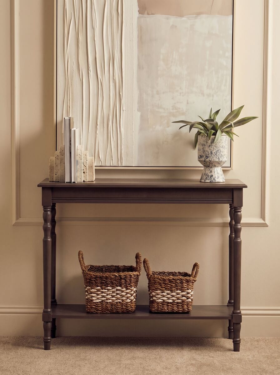 Esperance Living Heritage Dark Brown Rectangular Wooden Console Table House of Isabella UK