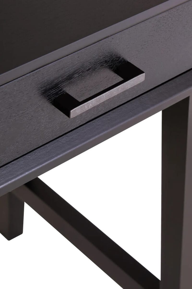 Esperance Living Heritage One Drawer Black Finish Wooden Side Table House of Isabella UK