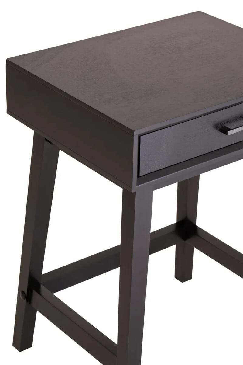 Esperance Living Heritage One Drawer Black Finish Wooden Side Table House of Isabella UK