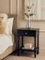 Esperance Living Heritage One Drawer Bobble Detail Black Wooden Bedside Table House of Isabella UK