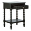 Esperance Living Heritage One Drawer Bobble Detail Black Wooden Bedside Table House of Isabella UK