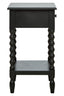 Esperance Living Heritage One Drawer Bobble Detail Black Wooden Bedside Table House of Isabella UK
