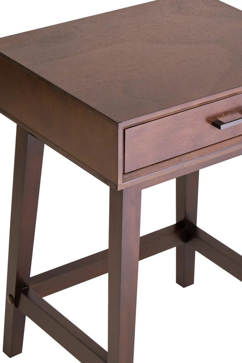 Esperance Living Heritage One Drawer Walnut Wood Finish Side Table House of Isabella UK
