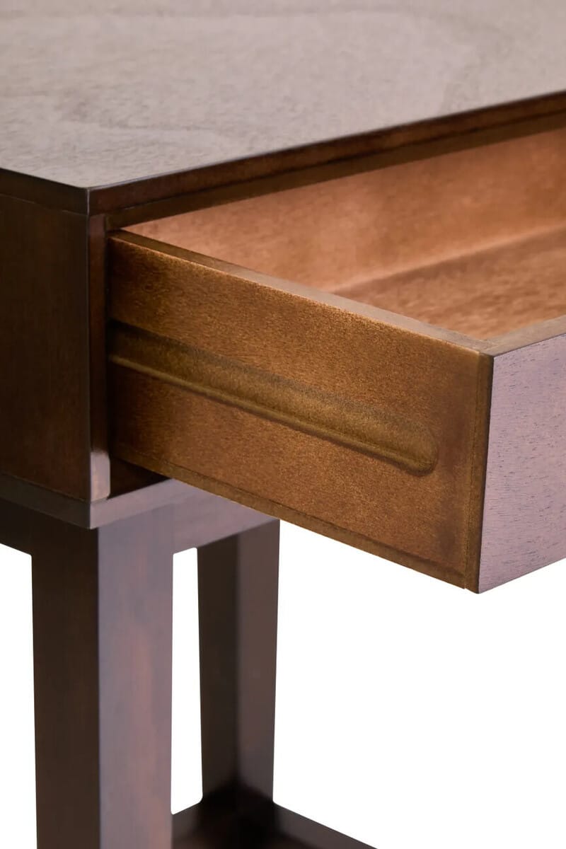 Esperance Living Heritage One Drawer Walnut Wood Finish Side Table House of Isabella UK