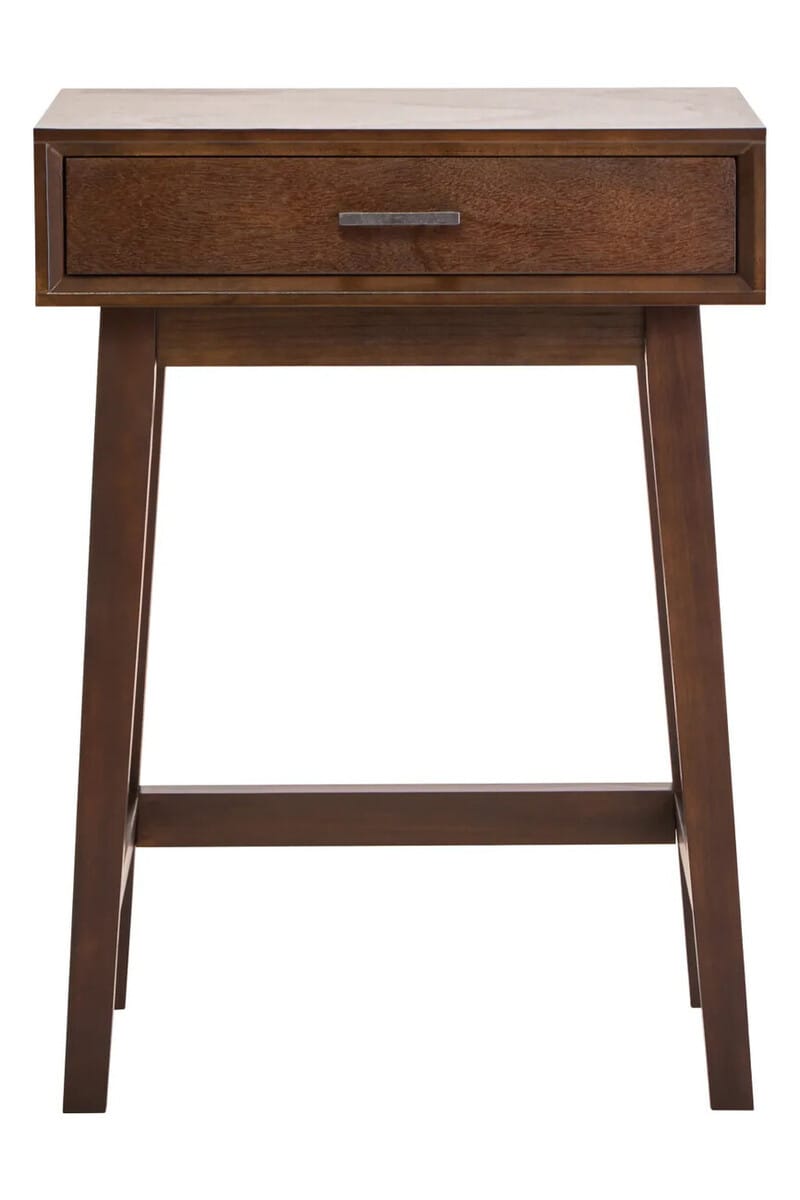Esperance Living Heritage One Drawer Walnut Wood Finish Side Table House of Isabella UK