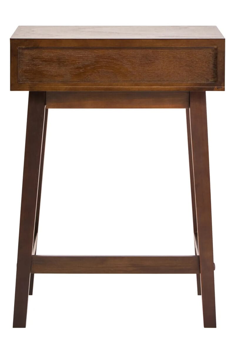 Esperance Living Heritage One Drawer Walnut Wood Finish Side Table House of Isabella UK