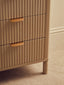 Esperance Living Heritage Reed Detail Taupe Three Drawer Wooden Chest House of Isabella UK