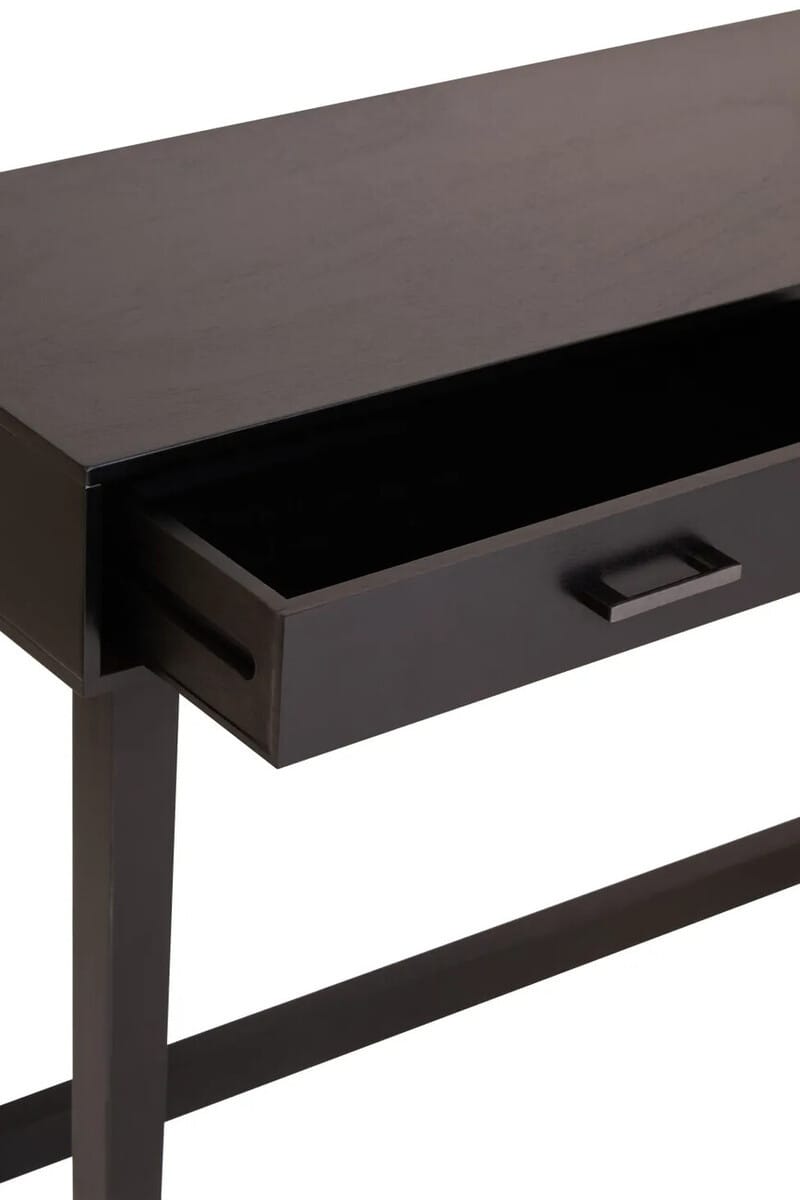 Esperance Living Heritage Two Drawer Black Finish Wooden Console Table House of Isabella UK