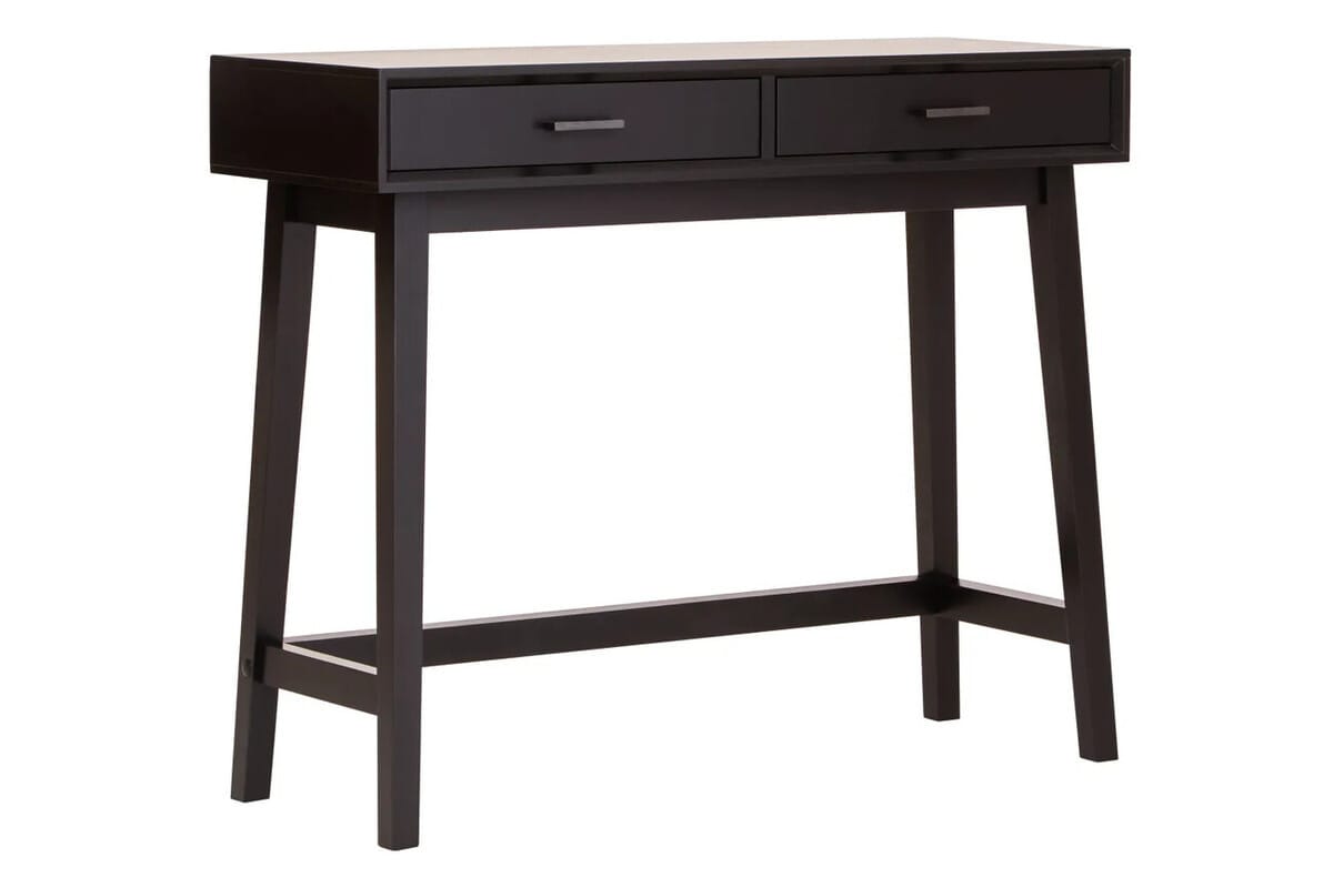 Esperance Living Heritage Two Drawer Black Finish Wooden Console Table House of Isabella UK