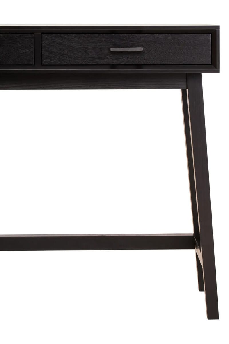 Esperance Living Heritage Two Drawer Black Finish Wooden Console Table House of Isabella UK