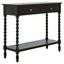 Esperance Living Heritage Two Drawer Bobble Detail Black Wooden Console Table House of Isabella UK