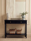 Esperance Living Heritage Two Drawer Bobble Detail Black Wooden Console Table House of Isabella UK