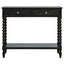 Esperance Living Heritage Two Drawer Bobble Detail Black Wooden Console Table House of Isabella UK