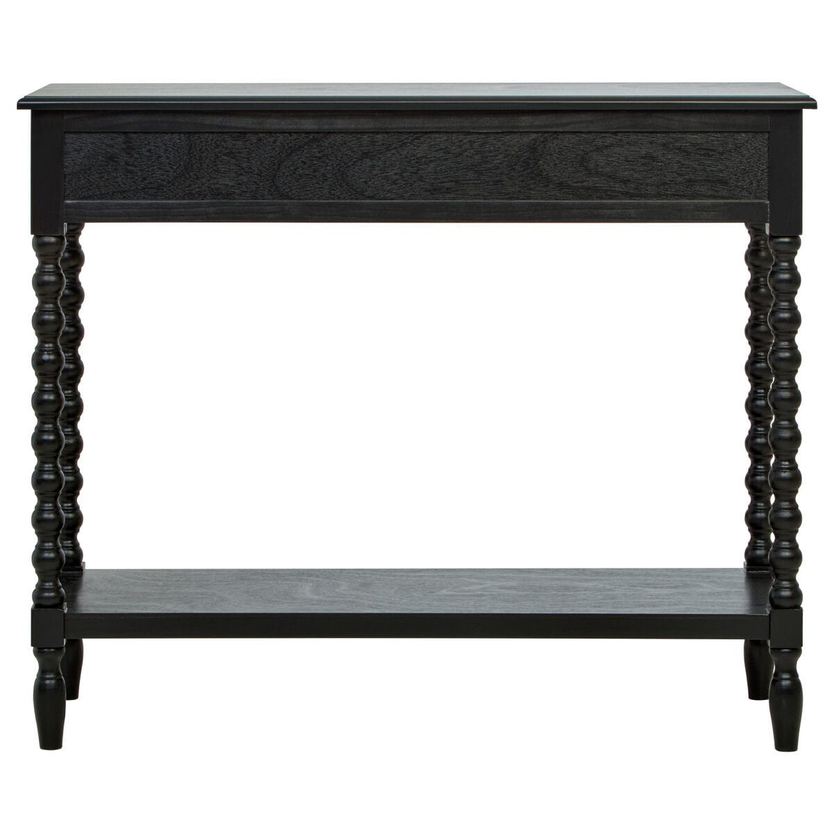 Esperance Living Heritage Two Drawer Bobble Detail Black Wooden Console Table House of Isabella UK