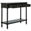 Esperance Living Heritage Two Drawer Bobble Detail Black Wooden Console Table House of Isabella UK