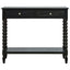 Esperance Living Heritage Two Drawer Bobble Detail Black Wooden Console Table House of Isabella UK