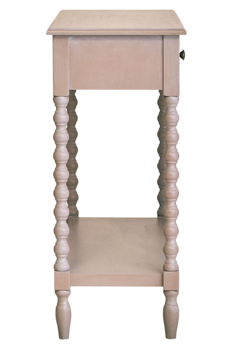 Esperance Living Heritage Two Drawer Bobble Detail Grey Wooden Console Table House of Isabella UK