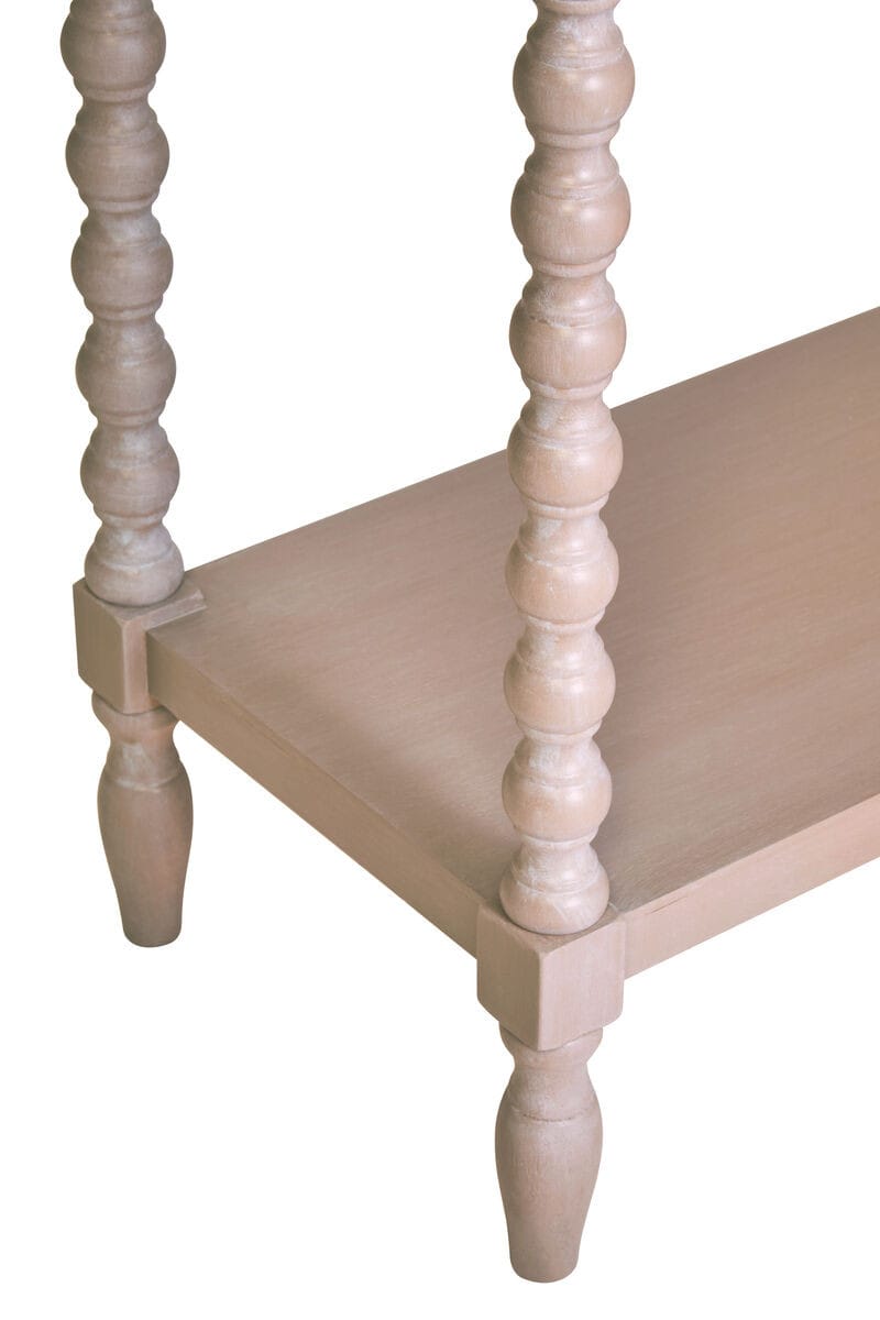 Esperance Living Heritage Two Drawer Bobble Detail Grey Wooden Console Table House of Isabella UK