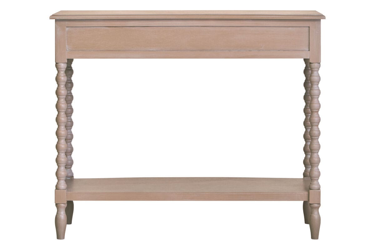 Esperance Living Heritage Two Drawer Bobble Detail Grey Wooden Console Table House of Isabella UK