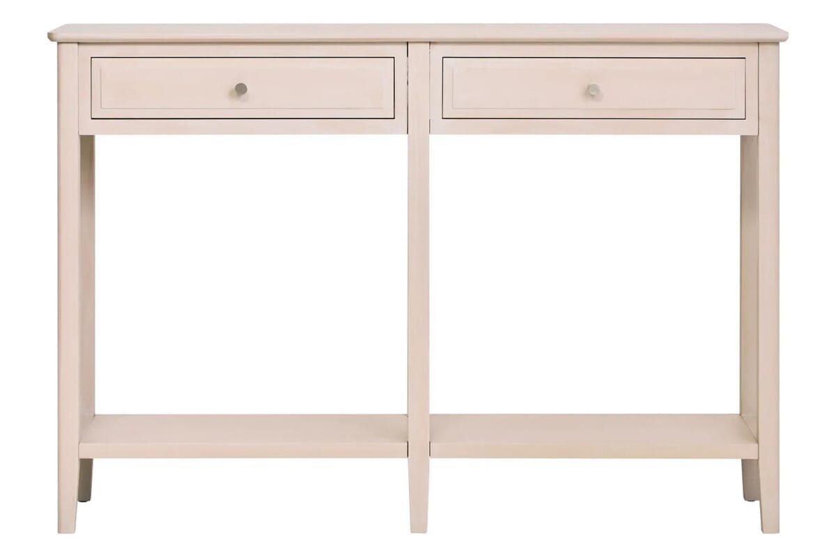 Esperance Living Heritage Two Drawer Taupe Wooden Console Table House of Isabella UK
