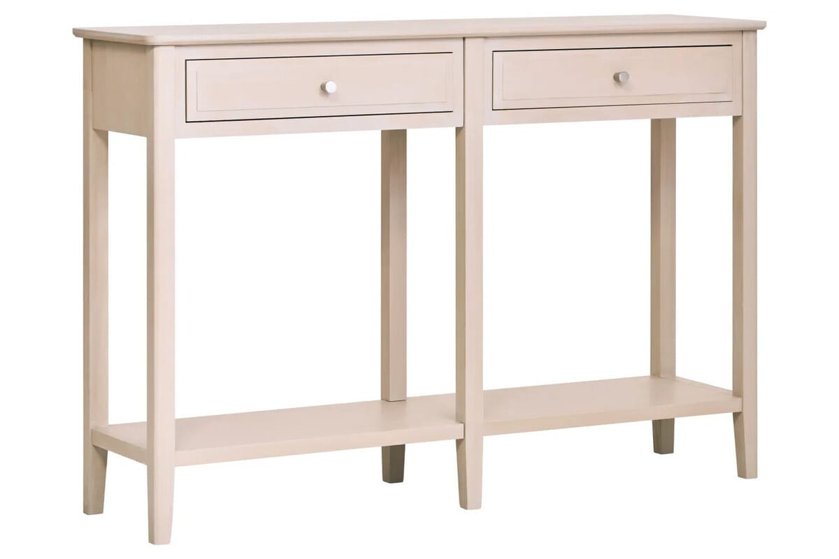 Esperance Living Heritage Two Drawer Taupe Wooden Console Table House of Isabella UK