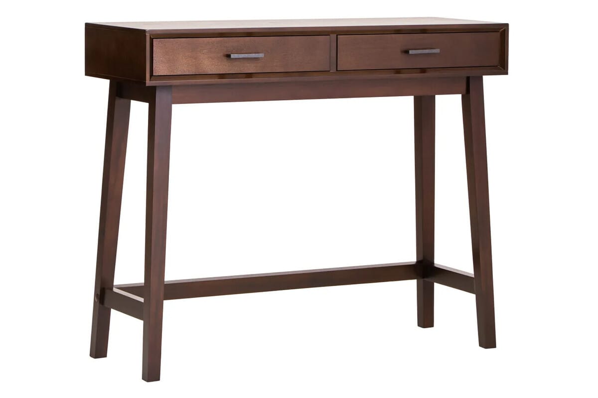Esperance Living Heritage Two Drawer Walnut Finish Wood Console Table House of Isabella UK
